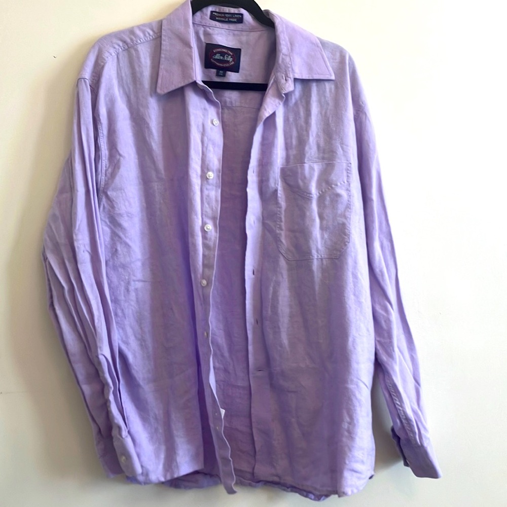 Allen Solly | Men's Button Up Dress Shirt, Purple, 32/33 16.5"